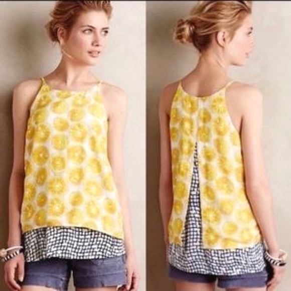 Anthropologie Tops - Anthropologie Porridge Lemon Layered Swing Tank, size small🍋